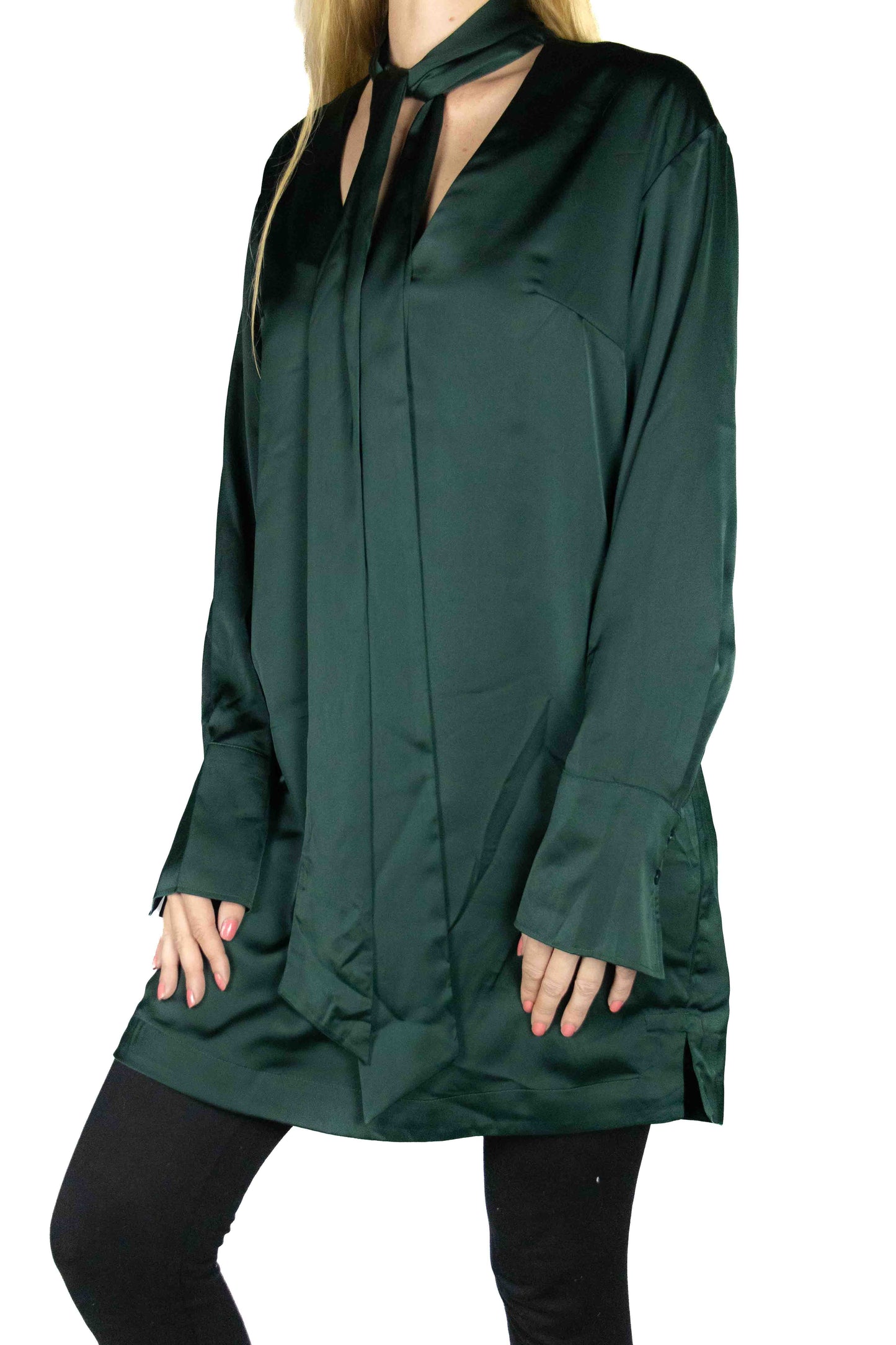 Dark Green Satin Dress