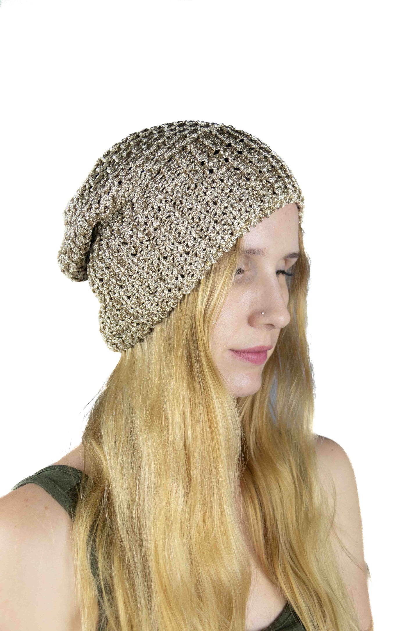 Crochet Metallic Beanie