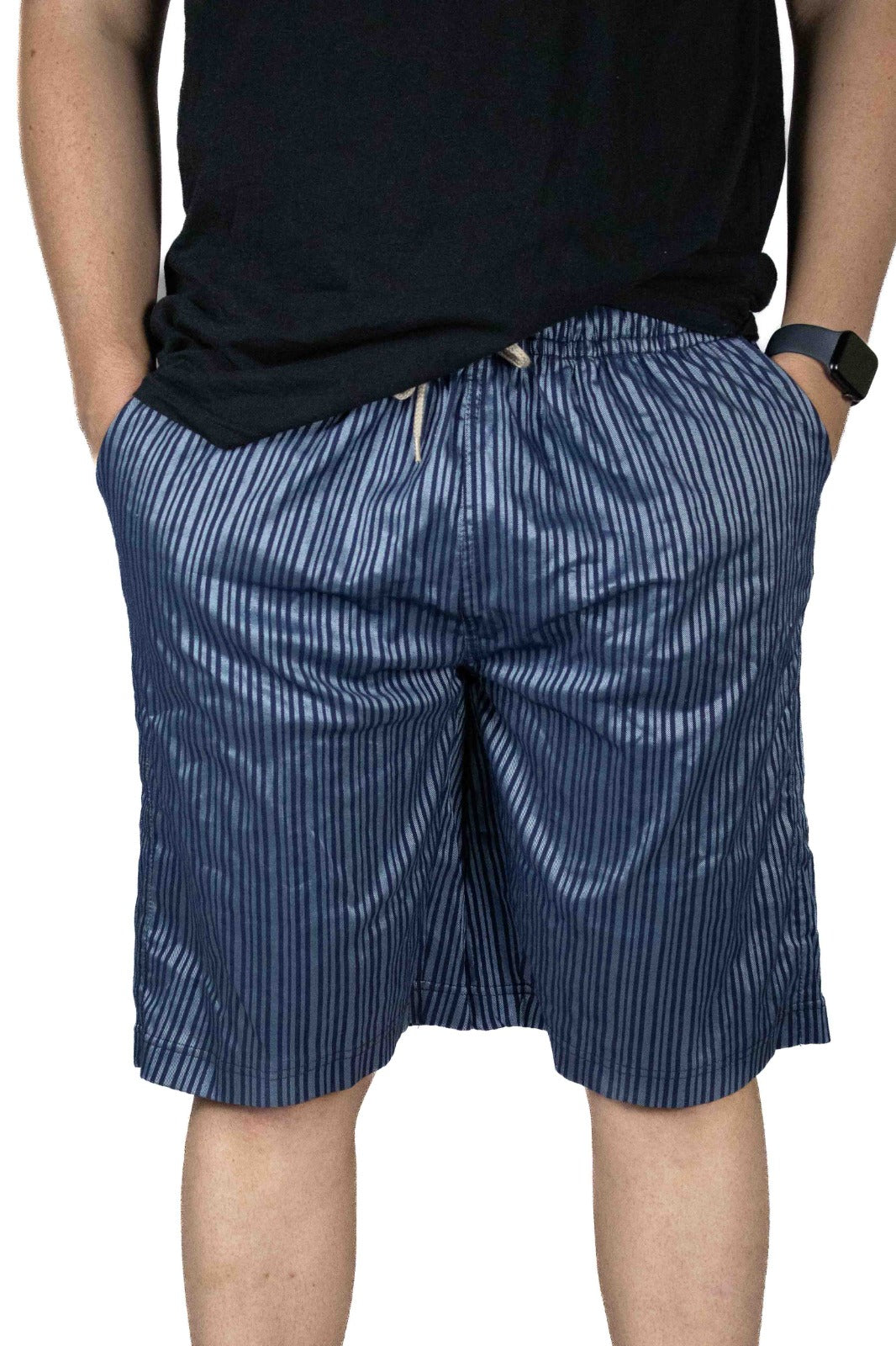 Men’s Denim Stripe Long Shorts