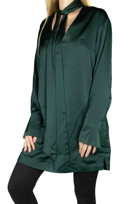 Dark Green Satin Dress