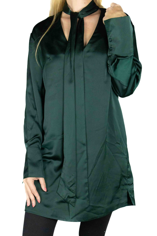 Dark Green Satin Dress