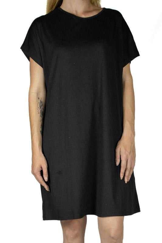 Women's Plain Black DTY Sleep Shirt