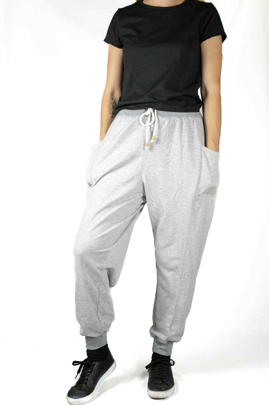 Women's Oversized Grey Fleece Joggers