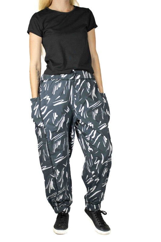 Women's Charcoal Polycotton Joggers
